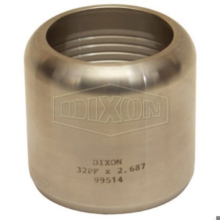 Dixon 24PFX 1.937 Internal Expansion Sanitary Flow Chief Ferrule, 1-1/2 ID x 1-56/64 to 1-59/64 OD in Nomi 24PFX1.937